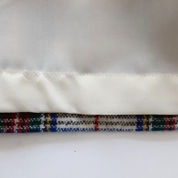 Vintage 1980s Wool Flannel Shift Dress Red Rothesay Tartan Plaid Handmade Lined - Picture 9 of 15